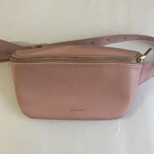 Matt & Nat Fanny Pack Womens 10x5" Pink Vegan Leather Bag rossbody