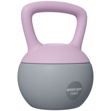 Kettlebell 10kg Purple/Grey Soft Body Metal Sand 21x21x30cm Non-Slip Ergonomic+