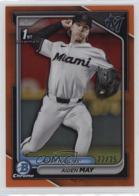 2024 Bowman Draft Chrome Orange Refractor /25 Aiden May #BDC-91 1lq2