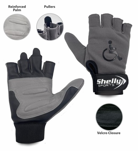 Shelly Rollstuhlhandschuhe fingerlose Fahrradhandschuhe mit rutschfestem Griff gepolstert - Bild 12 von 24
