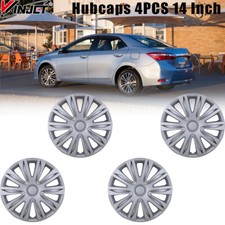 4 Pcs 14 Inch Wheel Covers Snap On Full Hub Caps Fits R14 Tire Steel Rim New