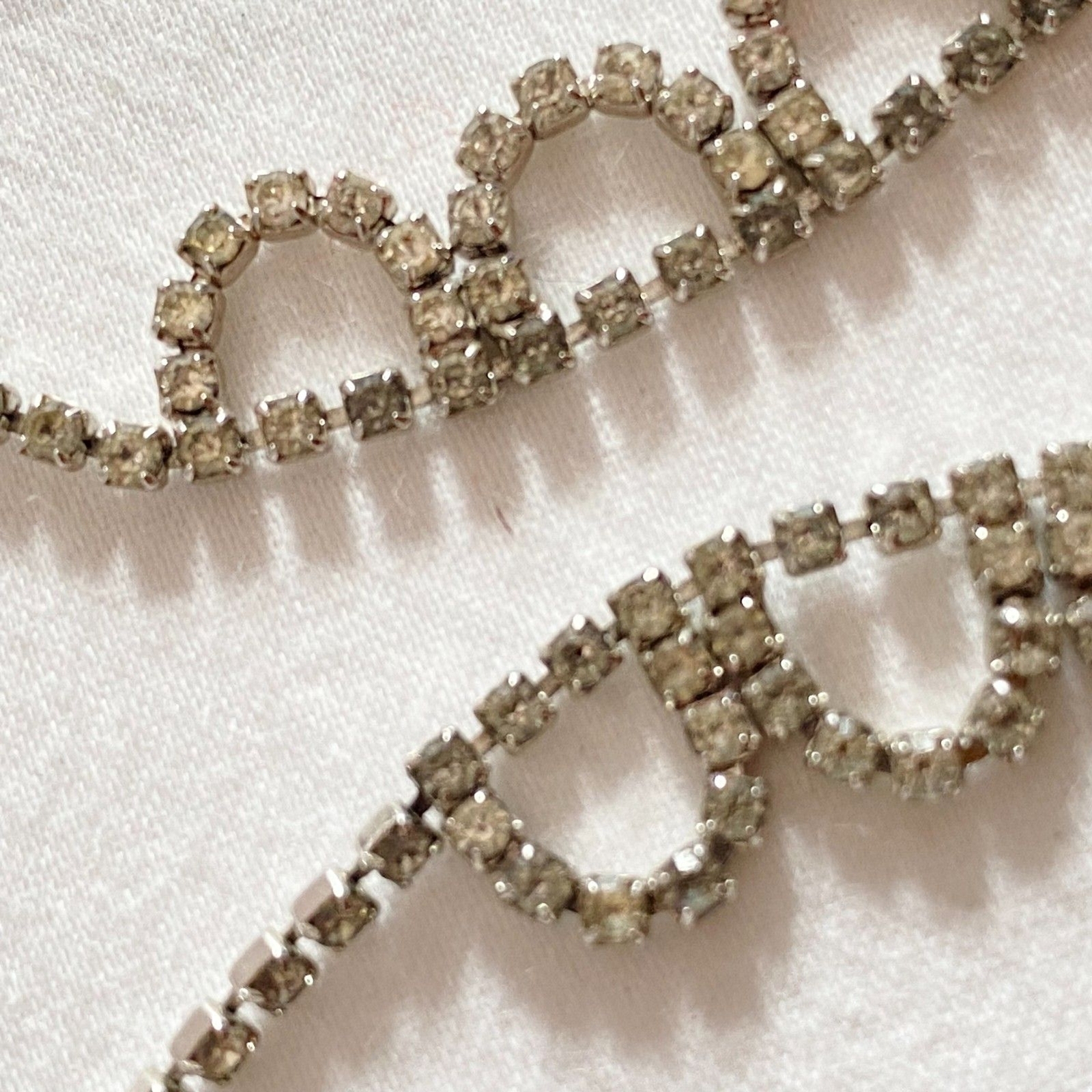 Act II Rhinstone Necklace Channel Set Clear stone Forming Loops Hook ...