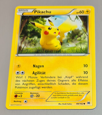 Pikachu # 48/162 Common TURBOstart (BREAKthrough) 2015 Pokémon Deutsch Mint