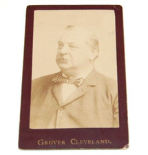 1884 GROVER CLEVELAND Cabinet Card. President campaign pinback button election