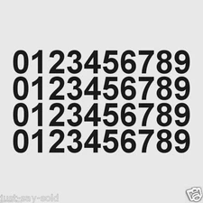 0-9 Numbers - Set of 40 Vinyl Sticker Decals 3/4" Tall - Select Color