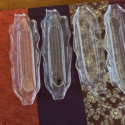 Corn on the Cob'' Holders - 9 Clear Acrylic Stackable Vintage 10 1/2  3 1/2 