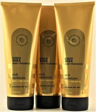 QTY 3 - Bath & Body Works COCO SHEA HONEY Rich Moisture Body Wash Shower 10oz