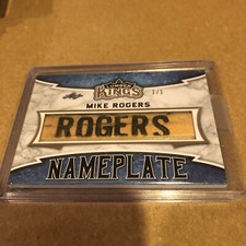 2019/20 LEAF LUMBER KINGS MIKE ROGERS GAME USED  NAMEPLATE #1/1 RARE