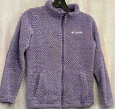 Girl  s Columbia Fleece Jacket Size L 14/16 Lavender Full Zip Extra Soft  Warm