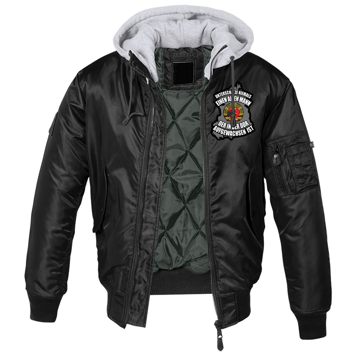 Herren MA1 Bomberjacke Kapuze gefüttert Winter Unterschätze nie