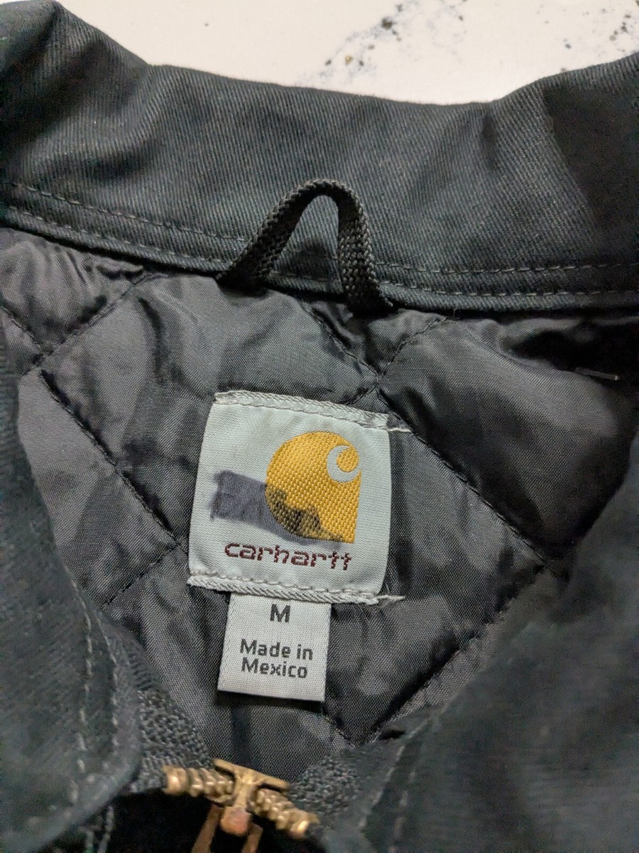 Carhartt Twill Work Jacket Midweight Quilt Lined J293 BLK