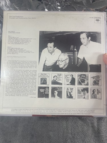 Ray Price - The Ray Price Christmas Album (CS 9861) 1970 Columbia Records - Picture 4 of 5