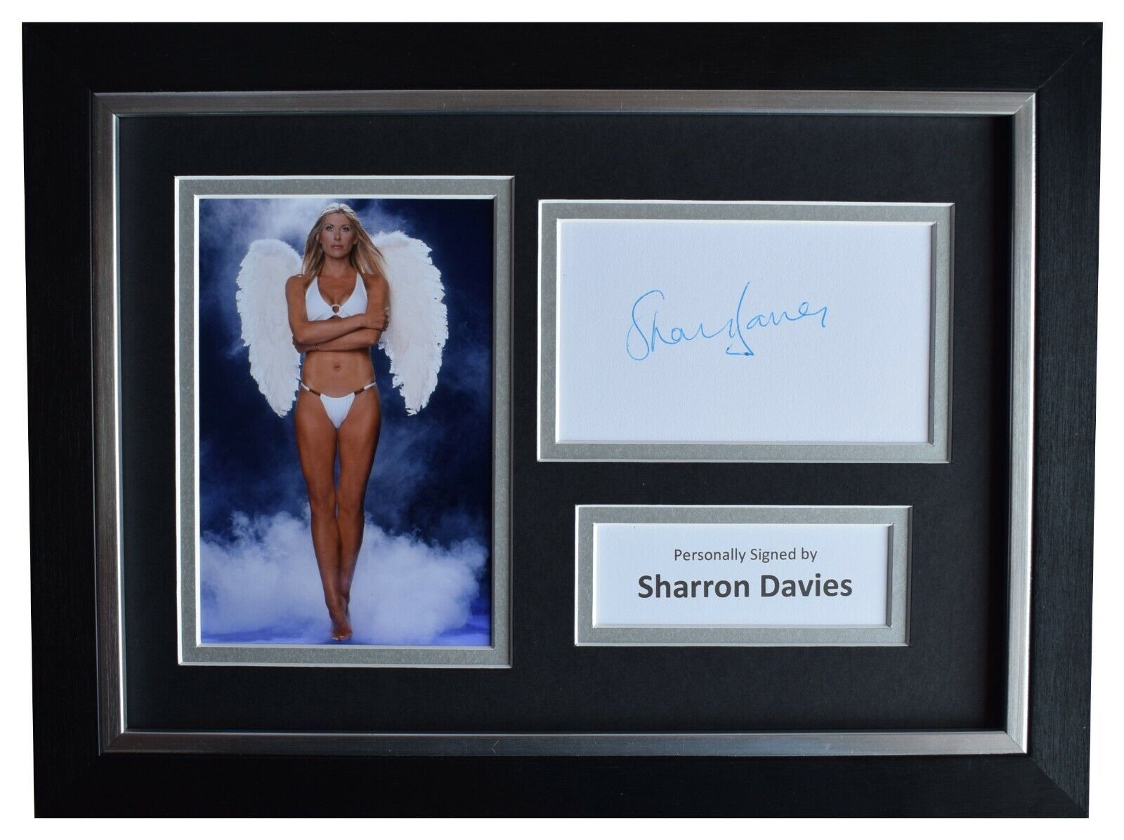 Sharron Davies Signed A4 Framed Autograph Photo Display Olympic Swimming COA