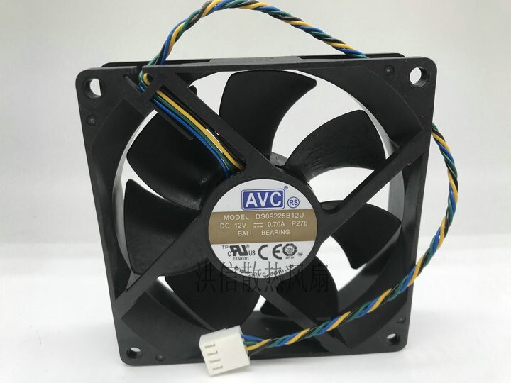 AVC 9225 DS09225B12U 12V 0.70A 9CM 9025 Axial Temperature Control PWM Fan