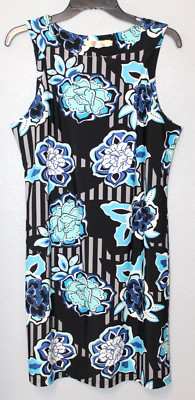 NEW Aryeh Tropical Floral Print Nylon Stretch Sleeveless Dress LARGE NWOT