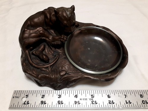 Vintage Cast Iron Panther Tray Ashtray - Picture 7 of 11