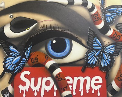 Original Pop Surrealist Painting By WAV, 16x20  Acrylic On Canvas,Signed,COA