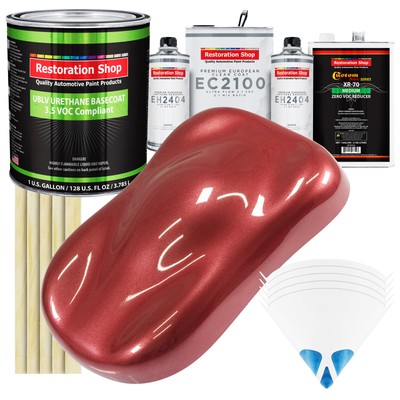 Candy Apple Red Metallic LOW VOC Urethane Paint Gallon Kit & European Clear Coat