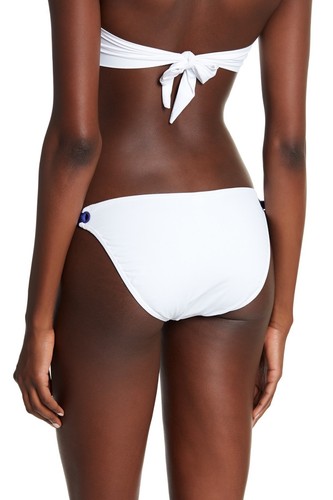 $89 Designer Rare DESPI SWIMWEAR Women's White Contrast Side-Tie Bikini Bottom - Picture 2 of 3