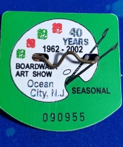 Vintage 2002 Ocean City, NJ Seasonal Beach Tag Badge #090955 Boardwalk Art Show