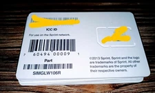 Sprint SIM Card - SIMGLW106R / CZ2100LWR
