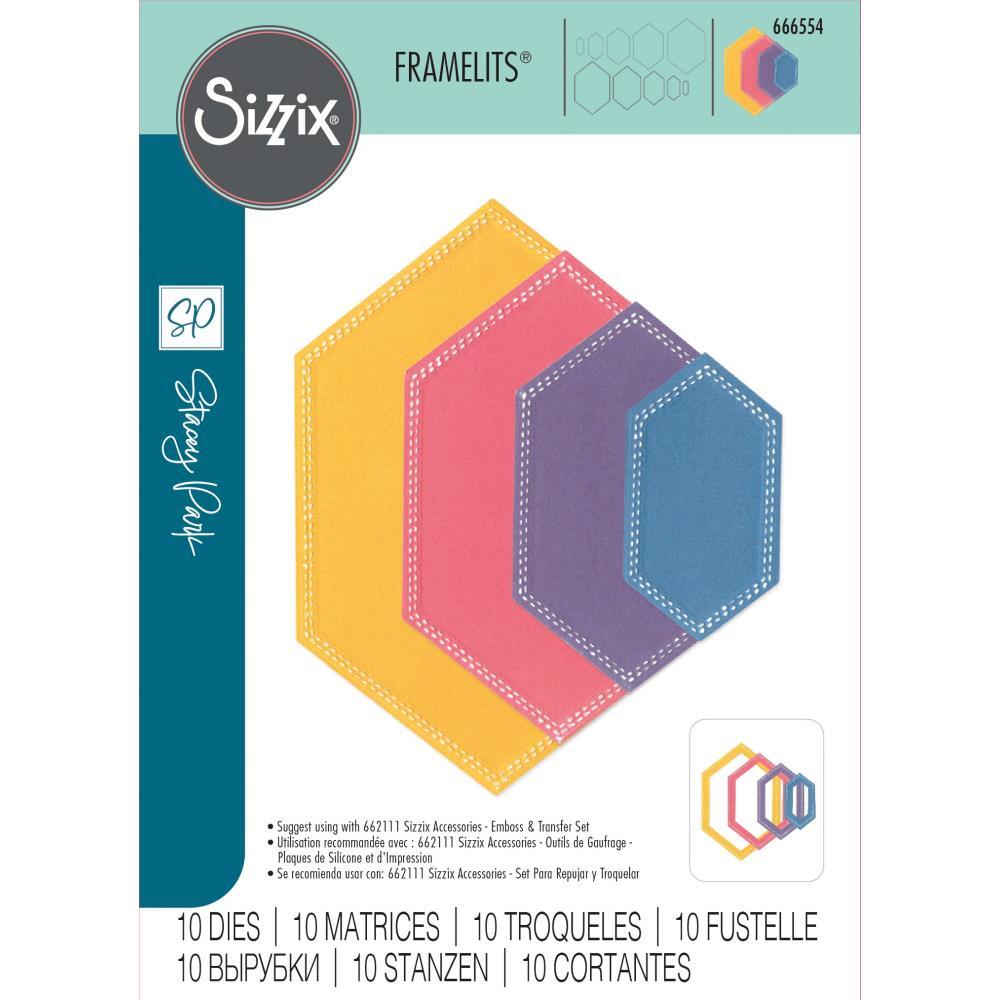Sizzix Fanciful Framelits Die Set - Belinda Stitched Hexagon