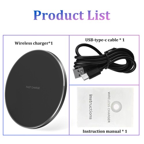1x Wireless Charger Fast Charging Pad Mat For iPhone 15 Pro Max 14 13 Samsung - Picture 11 of 22