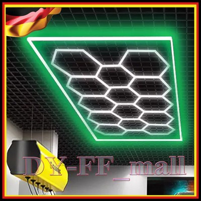 LED Hexagon Lampe Waben Beleuchtung Röhren Werkstatt Garage Wand Decken Leuchte