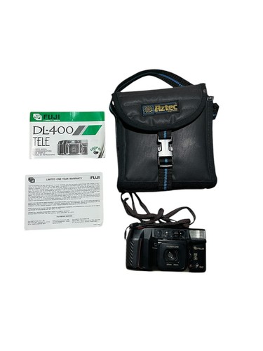 Fuji DL-400 Compact Point Shoot Dual Lens Auto Focus Camera Manual Aztec Bag