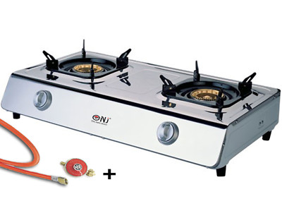 NGB-200 Edelstahl Gaskocher 2 flammig Campingkocher WOK Hockerkocher