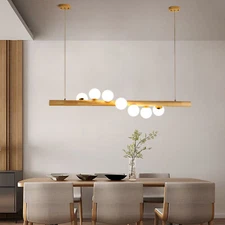 7 Head Modern Linear Glass Bubble Chandelier Pendant Ceiling Light Island Lamp
