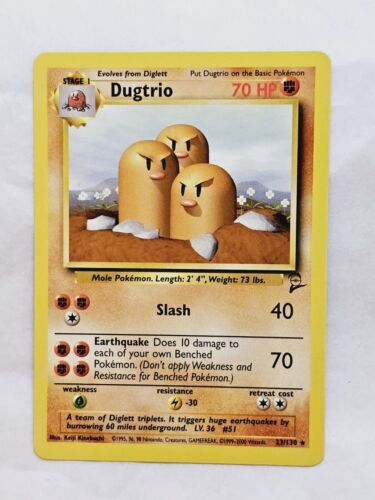 Dugtrio Rare Stage 1  # 23/130 Pokemon TCG Base Set 2 Card 2000 Ungraded - Picture 1 of 14