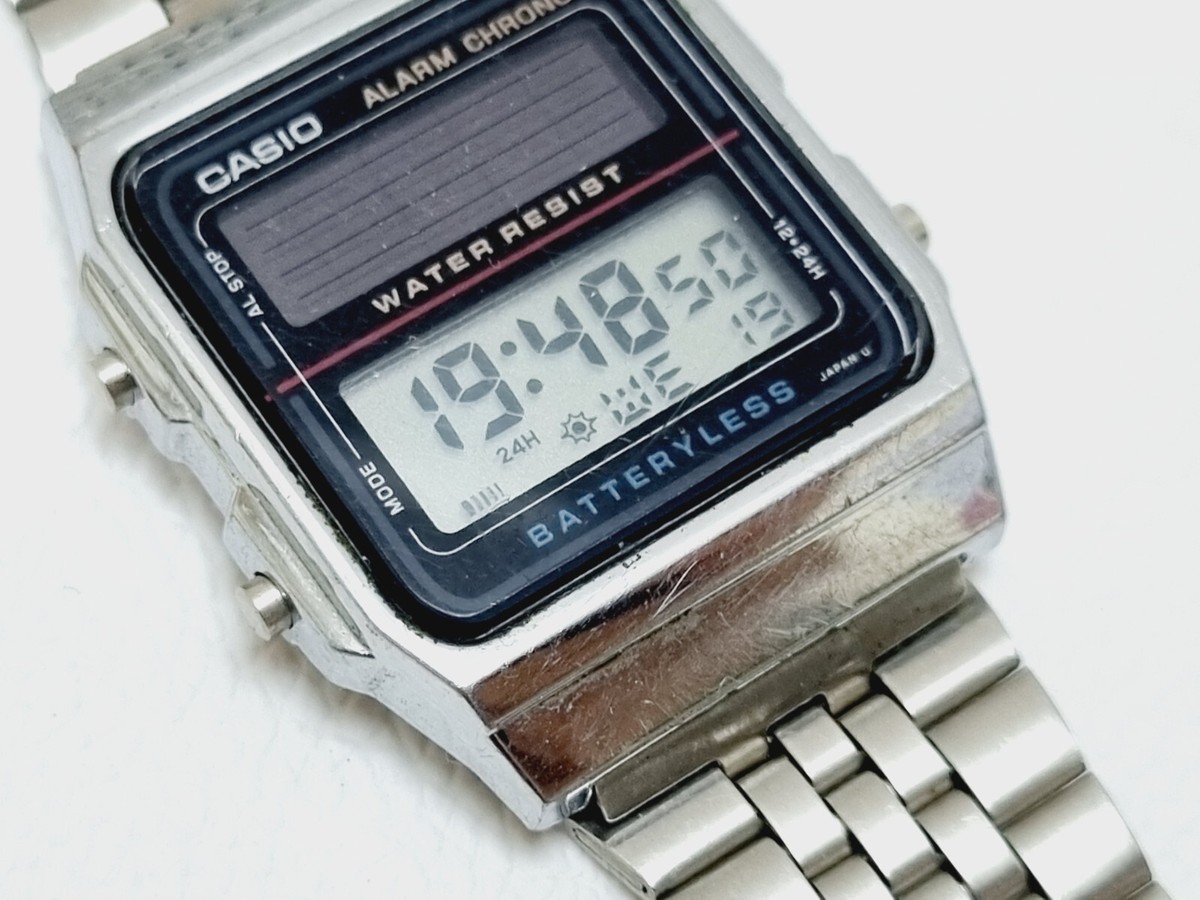CASIO AL-180 Solar Powered Batteryless Vintage 2505 made in CASIO AL-180 Solar Powered Batteryless Vintage 2505 made in