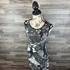 NINE WEST Women's Black/White Graphic Sleeveless Dress Size 8 Regular