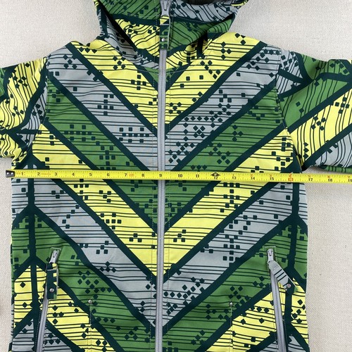 Columbia Jacket Boys Juniors XL 18 Green Geometric Omni Shield Soft Shell Hooded - Picture 3 of 13