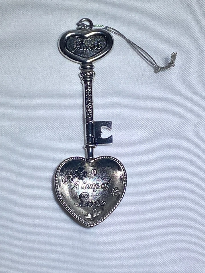 Cucharadita vintage de tía "llave para amar" en forma de corazón recuerdo regalo decoración de cocina Foto 2 de 4