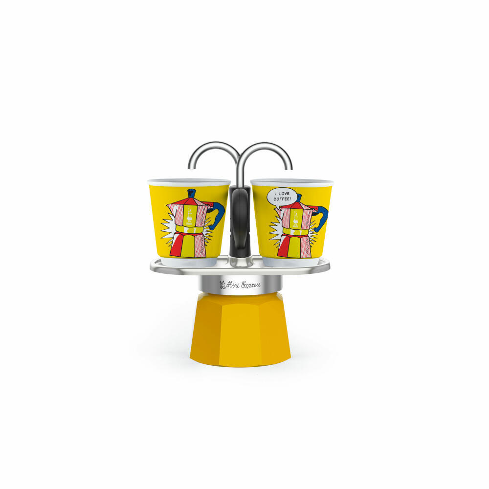 Bialetti Set Mini Cafetière Espresso 3 pièces Express Lichtenstein 2 tasses C...