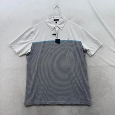 Peter Millar Crown Crafted Polo Shirt Mens XL White Mial Stripe Golf Performance