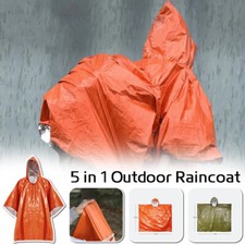5 in 1 Outdoor Raincoat Hooded Sleeve Waterproof Cycling Camping Hiking Poncho