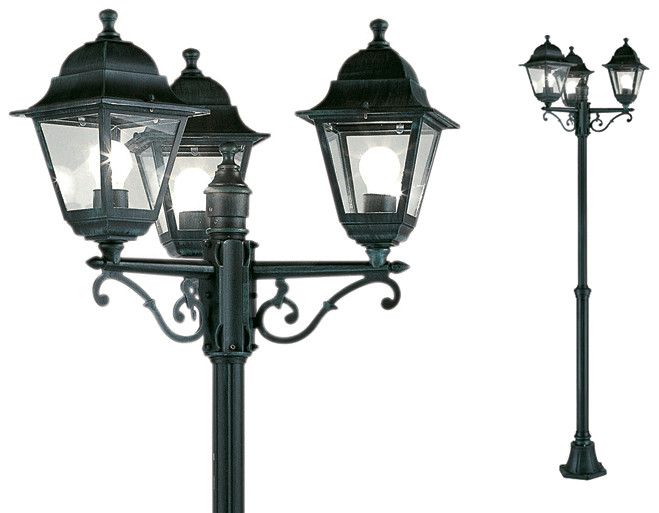 Lampione Papillon Charme 3 Luci H203 cm - Illuminazione Esterni