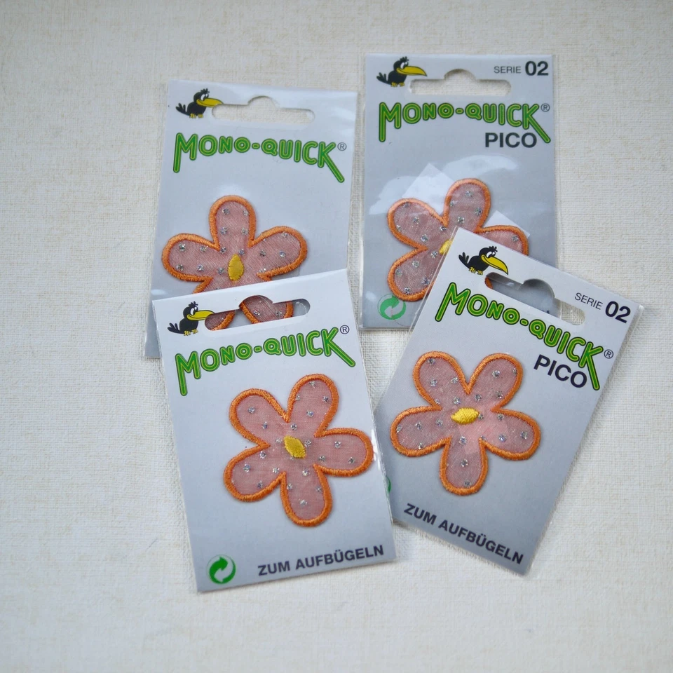 GOLDZACK/Coats Stickbild Applikation Bügelbild Flicken Aufnäher Blumen Herz - Bild 4 von 4