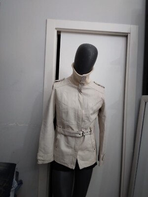 CONBIPEL Echtlederjacke gebraucht Damen woman CREME Gr. 48 XYC1028L