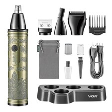 VGR 4-in-1 Nose and Ear Hair Trimmer for Men - Eyebrow Body Razor Beard Shaver