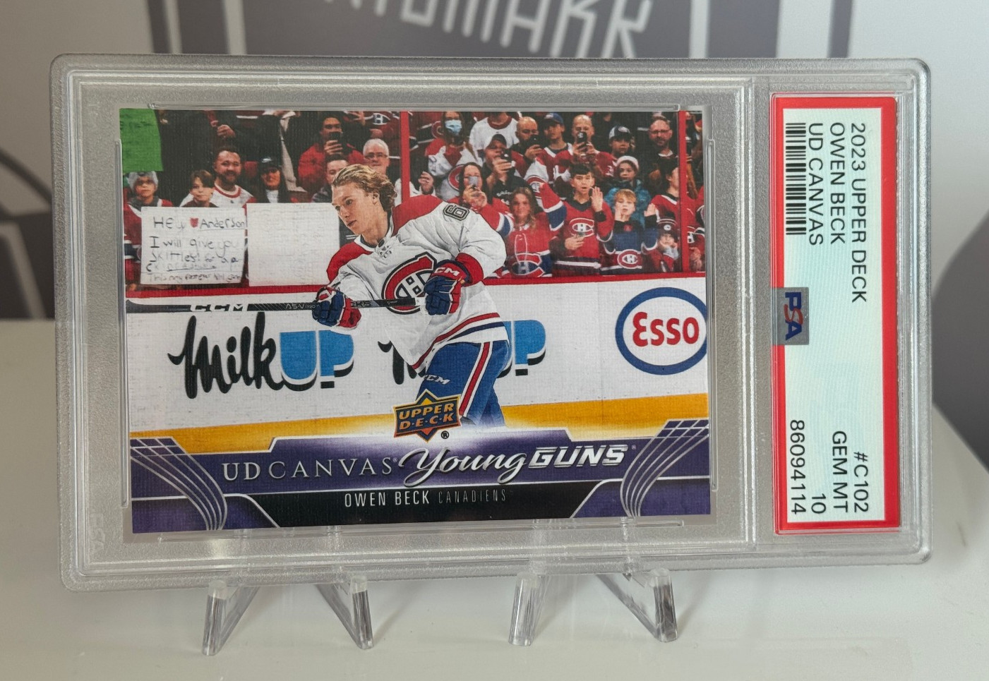 2023-24 Upper Deck Young Guns Owen Beck UD Canvas C102 PSA 10