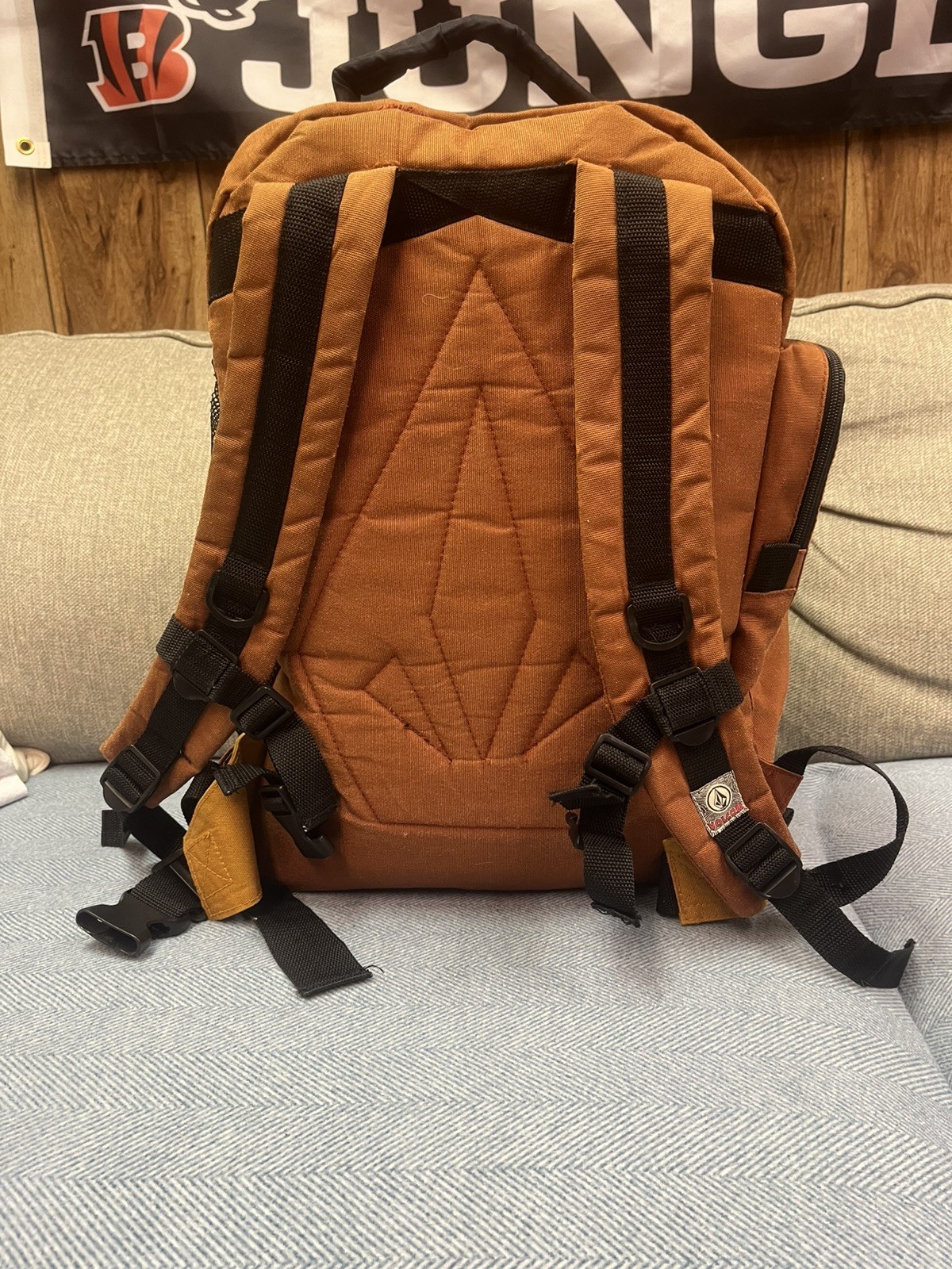 Volcom Large Backpacking Backpack Orange And Brown - image 4