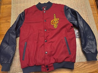 NBA Cleveland Cavaliers Varsity Jacket XL Wool Leather Sleeves Cavs