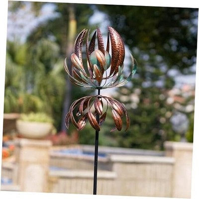 Wind Spinner for Yard and Garden, 360 Degree Tulip Wind Spinner Copper