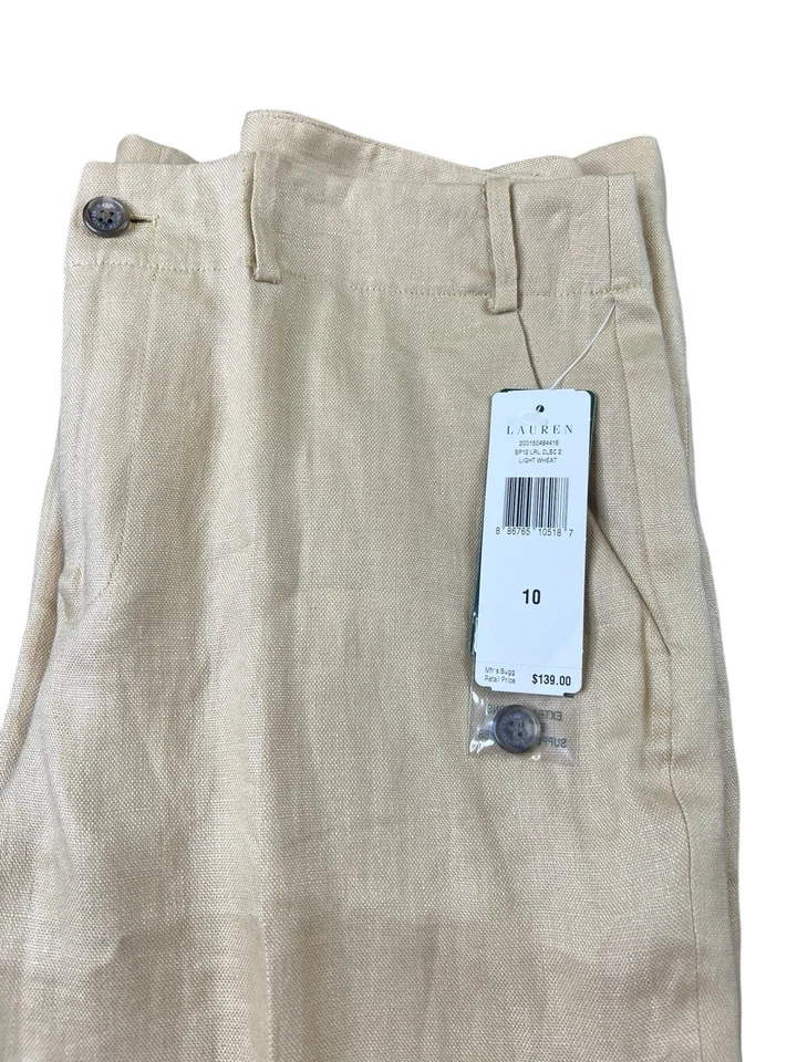Pantalones Ralph Lauren Vintage Color Crema Lana, Forrados, Plisados, Puños, Talla 10, Mujer Foto 4 de 4