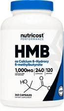 Nutricost HMB (Beta-Hydroxy Beta-Methylbutyric) 1000mg, 120 Servings, 240 Caps