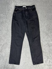 Abercrombie Fitch The 90s Straight Ultra High Rise Jeans Womens 8 Black 29x30